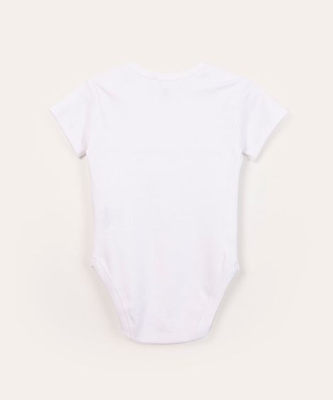 body infantil manga curta básico off white