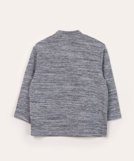 blusa infantil de tricô gola alta azul marinho