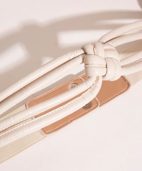cinto nó elástico  off white