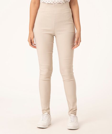 calça legging jacquard bege
