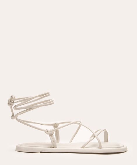 rasteirinha tira cruzada com amarração oneself off white