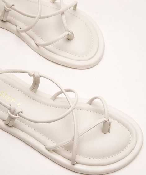 rasteirinha tira cruzada com amarração oneself off white