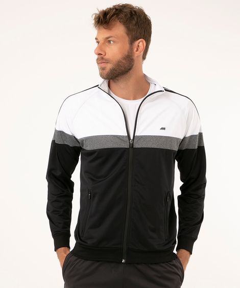 jaqueta esportiva com recortes branco