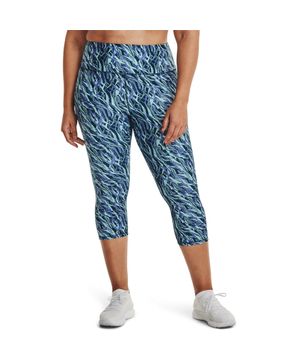 Calça Capri de Treino Feminina Under Armour HeatGear Print Azul