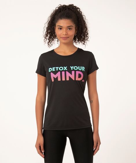 blusa feminina estampada cea sports preta