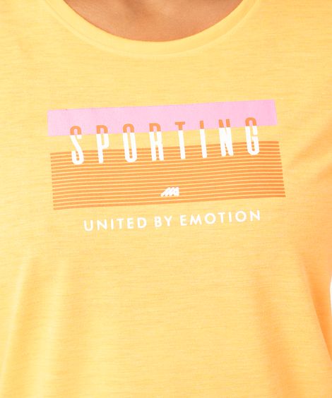 camiseta esportiva estampa localizada laranja