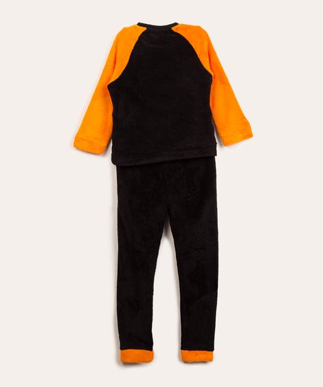 pijama de inverno infantil em pelúcia dinossauro preto