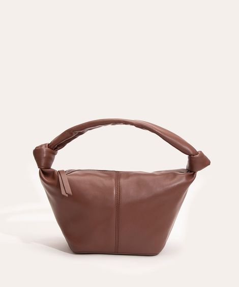 bolsa de ombro com nó marrom
