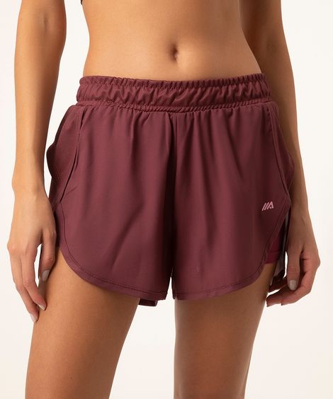 short running com forro esportivo vinho