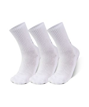 Meia Unissex Under Armour Core Cotton Cano Alto - Pacote com 3 pares Branco