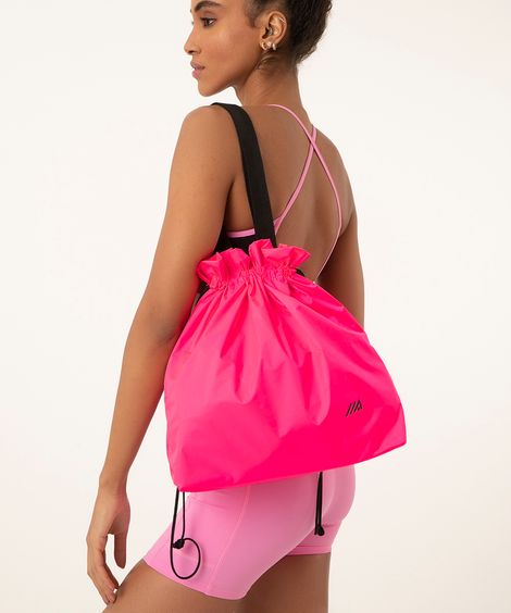 bolsa de ombro esportiva nylon pink