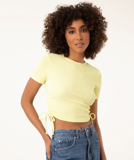 blusa de malha amarração lateral verde
