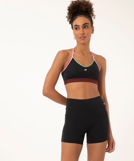 bermuda ciclista com bolso esportiva preta