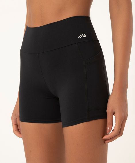 bermuda ciclista com bolso esportiva preta