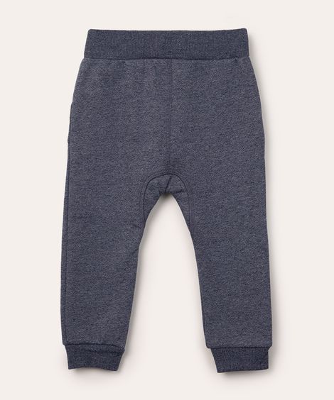calça infantil de moletom com cordão azul marinho