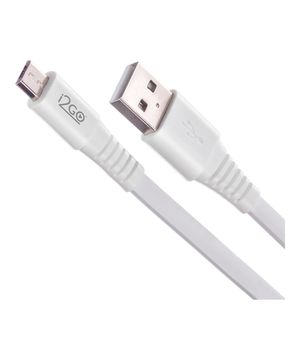 cabo micro usb 1,2m 2,4a pvc flexível flat i2go branco