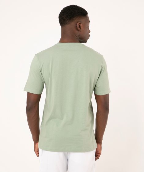 camiseta básica de algodão manga curta verde