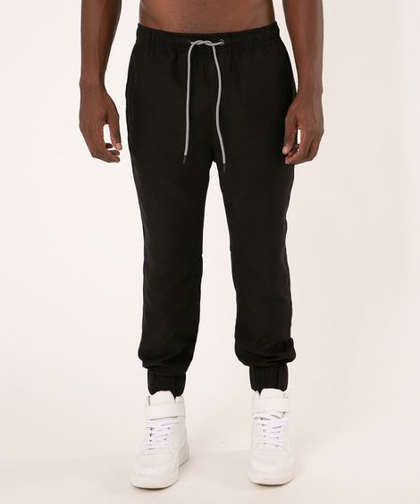 calça jogger com cordão esportiva preta