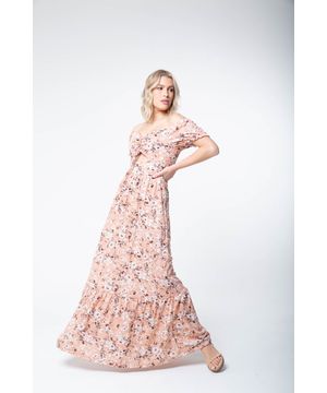 Vestido Ciganinha Emília - Floral Salmão Misiss