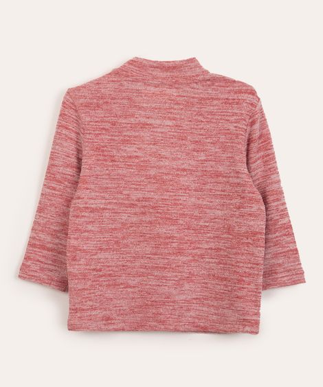 blusa infantil de tricô gola alta vinho