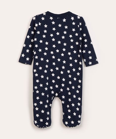 macacão infantil longo estrelinha azul marinho