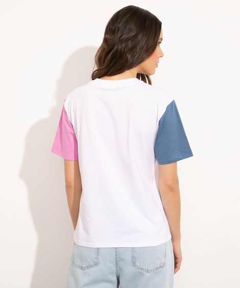 camiseta de algodão manga curta change mindset branco