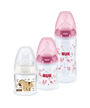 Kit 3 Mamadeira Starter Rosa 90/150/300ml First Choice - NUK