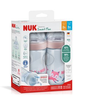 Kit 2 Mamadeiras Smart Flow 150/270ml Rosa Essence NUK