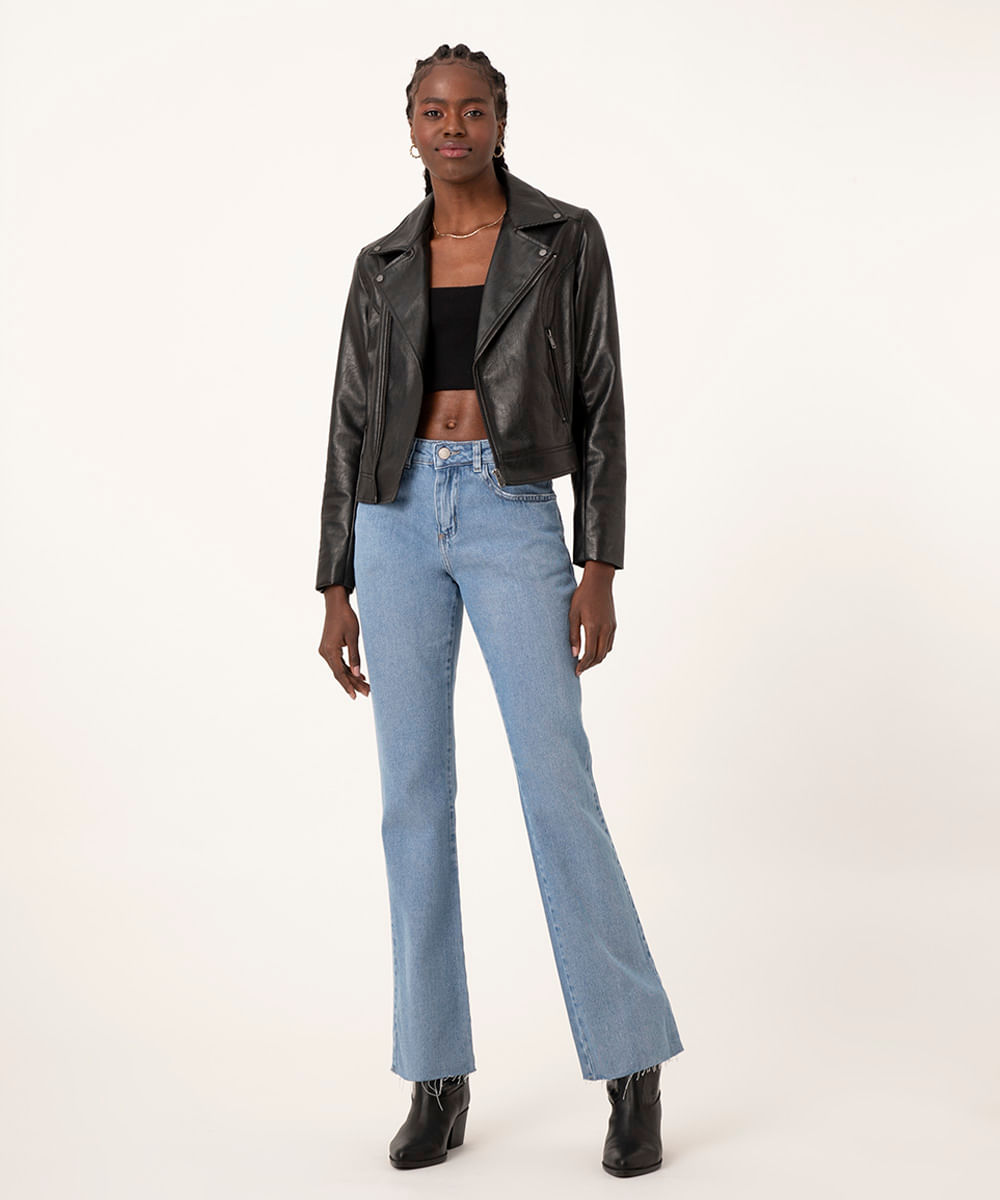 calça jeans flare cintura baixa sawary azul médio Menor preço em calça jeans flare cintura baixa sawary azul médio