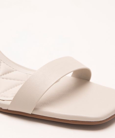 sandália salto geométrico baixo off white