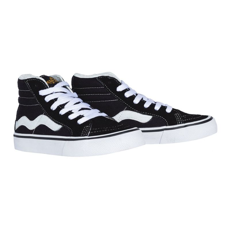 TÊNIS MAD RATS HI TOP BÁSICO HI20LC - PRETO/BRANCO (CAMURÇA/LONA)