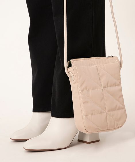 bolsa transversal dupla face matelassê kaki