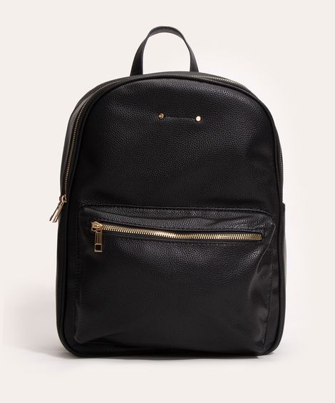 Mochila Feminina Grande com Bolsos Preta