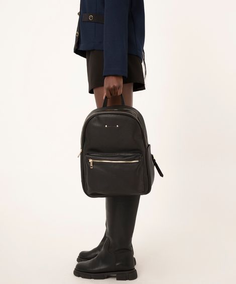 Mochila Feminina Grande com Bolsos Preta