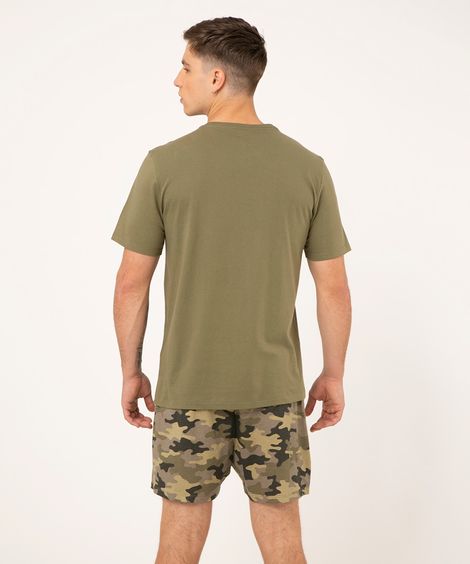 pijama curto camuflado verde militar