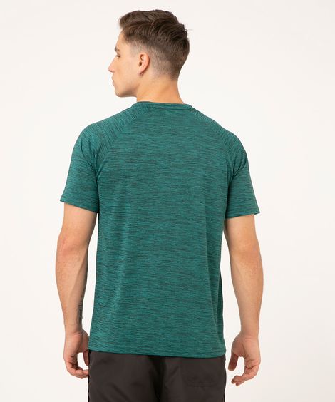 camiseta manga curta detalhe refletivo esportiva verde escuro