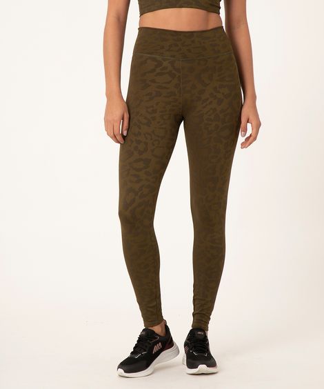 calça legging animal print esportiva verde