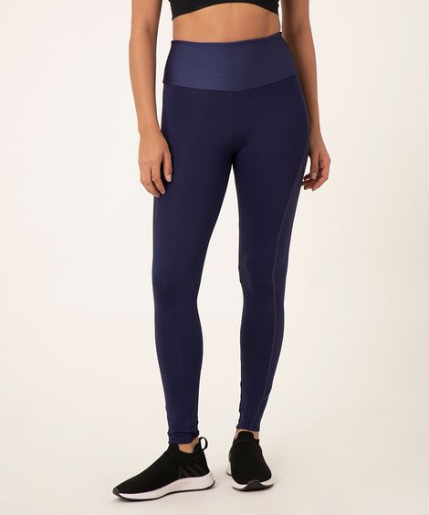 calça legging com recorte texturizado ace azul marinho