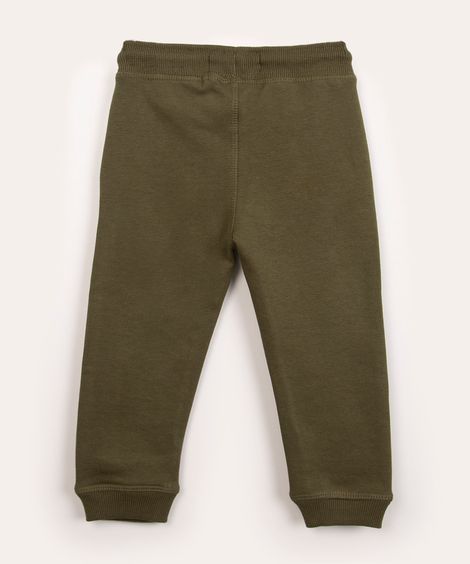 calça infantil jogger de moletom verde militar