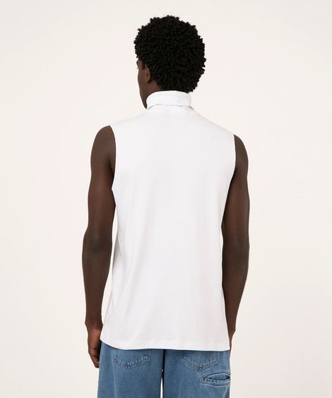 regata de algodão gola alta off white