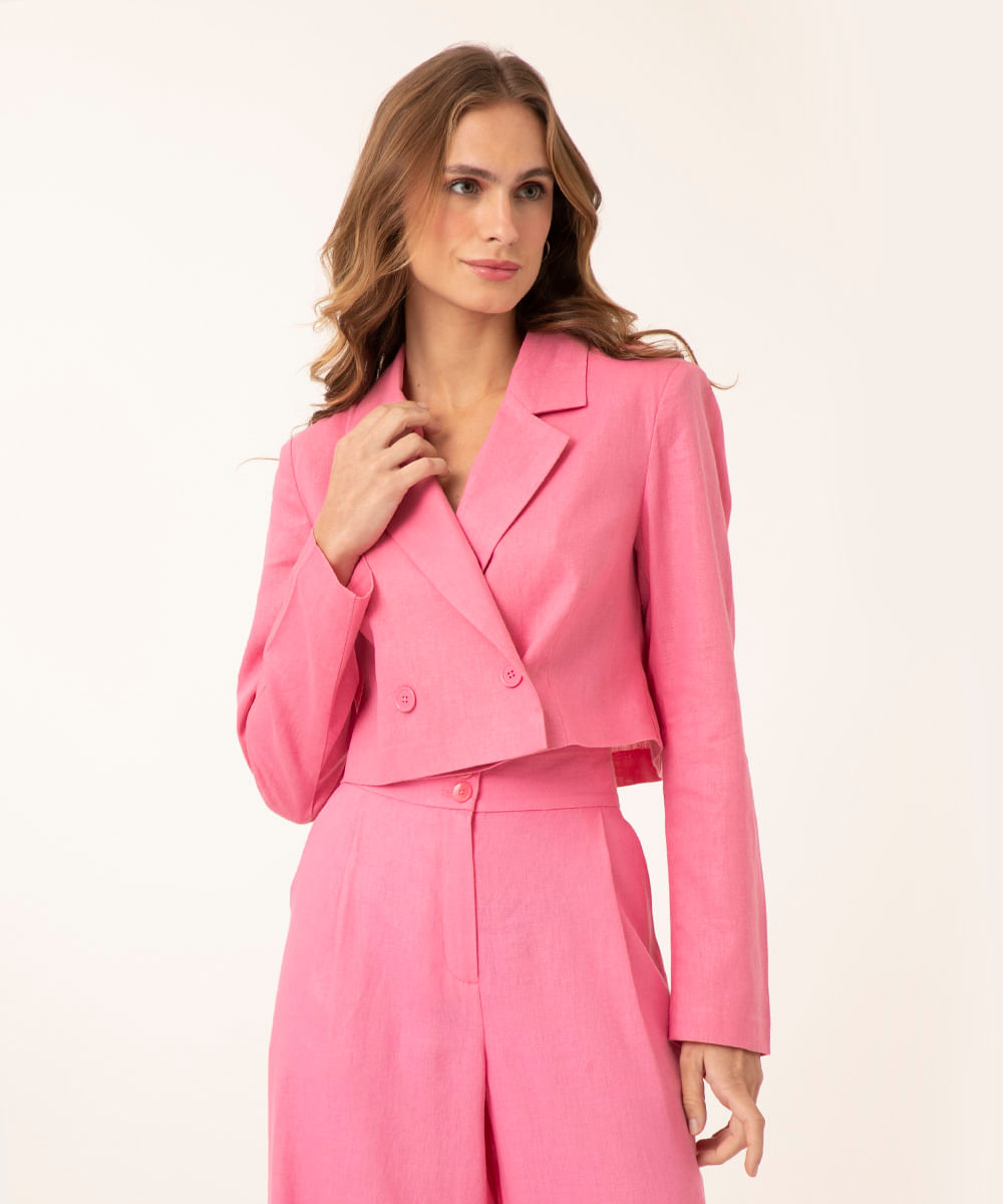 Blazer cropped rosa, da C&A