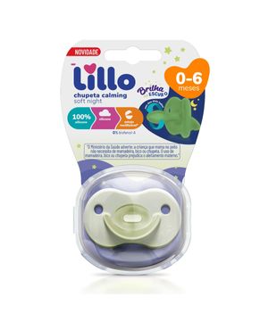 Chupeta 100% Silicone Calming Brilha no Escuro Neutra Lillo