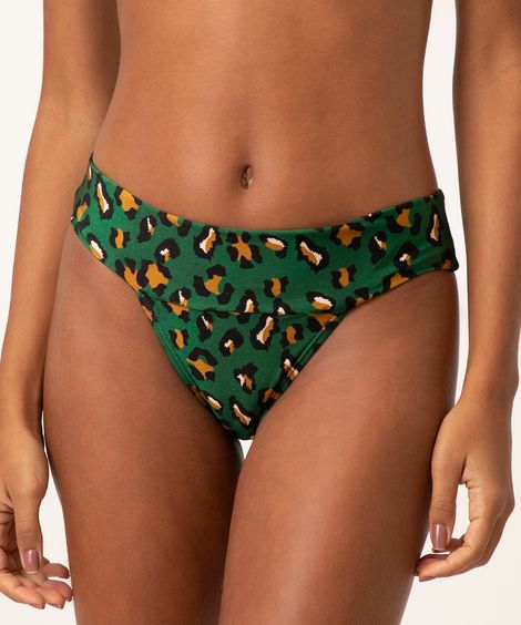 biquíni calcinha animal print proteção uv50+ verde