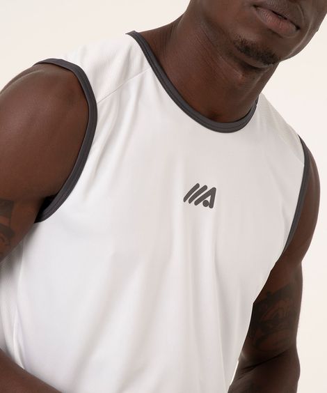regata gola careca esportivo branco
