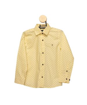 Camisa Social Teodoro ML Infantil Algodão Estampada Casual Amarelo