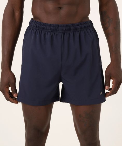 short com recorte lateral esportivo azul marinho