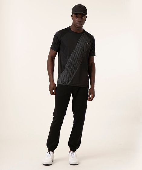 calça jogger bolso com zíper esportivo preta