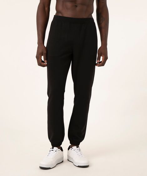 calça jogger bolso com zíper esportivo preta