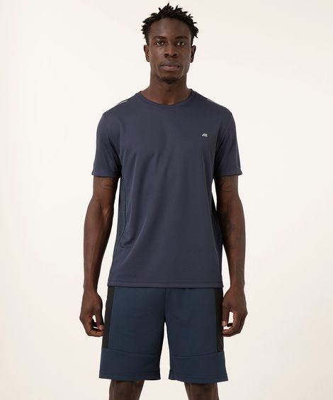 bermuda com passante para camiseta azul marinho