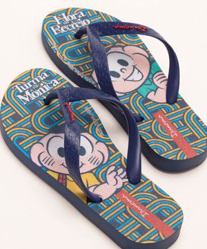 chinelo infantil turma da mônica ipanema  azul